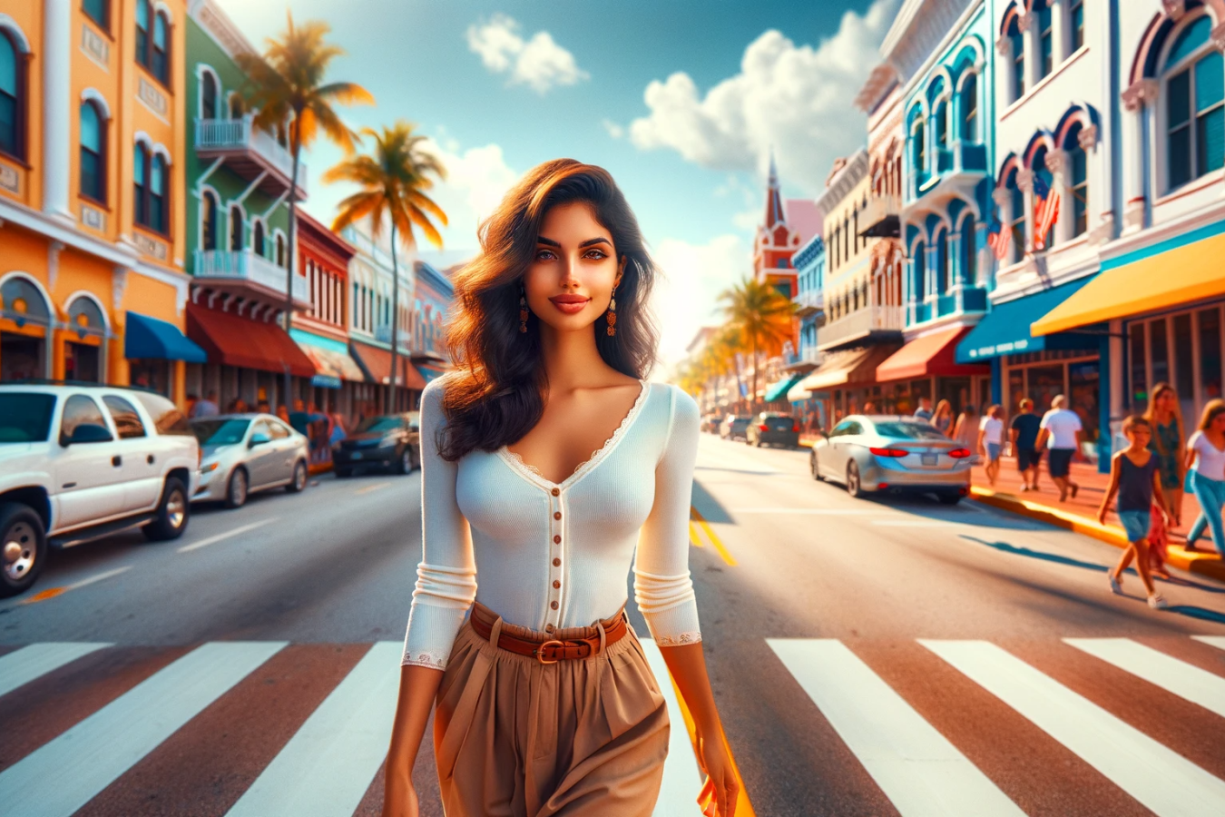 India&#039;s Push for E2 Visa and E1 Visa Status - Indian Girl walking down Florida Street