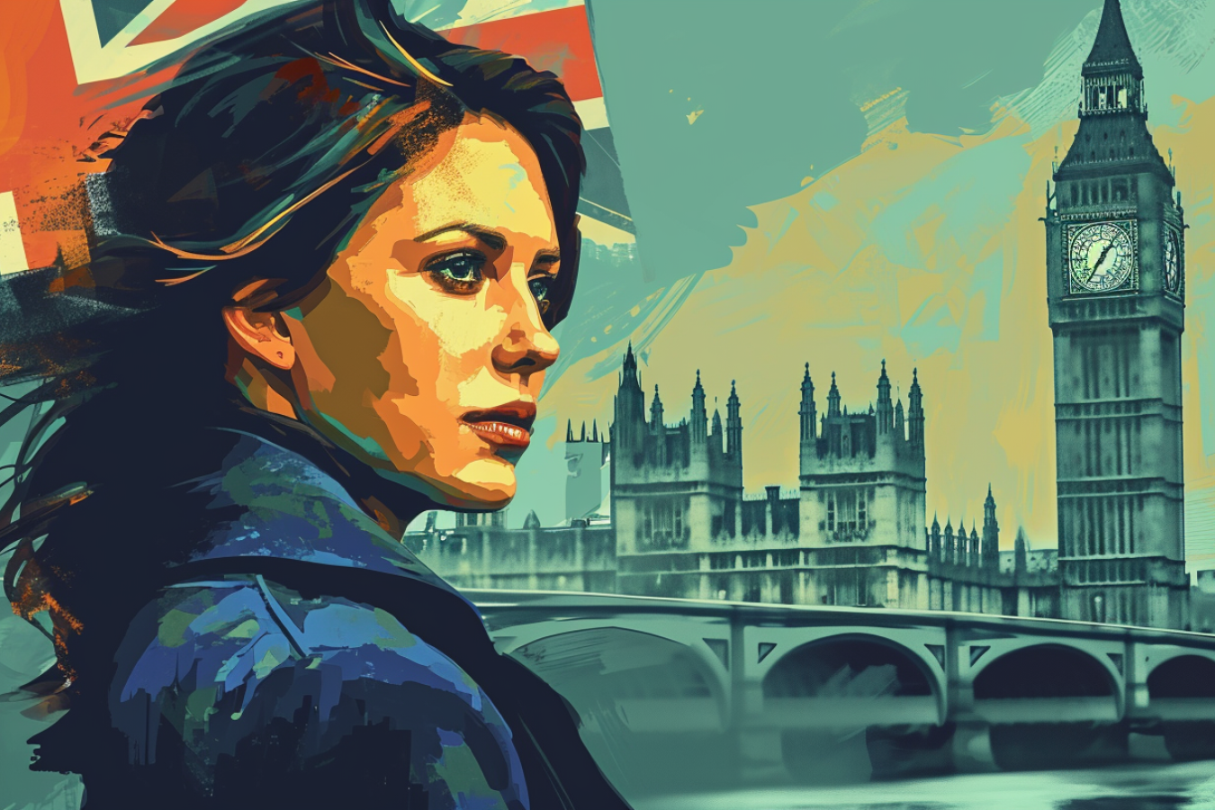 UK Immigration Health Surcharge Hike 6 Feb 2024 - Polish Migrant with UK Parliament Background