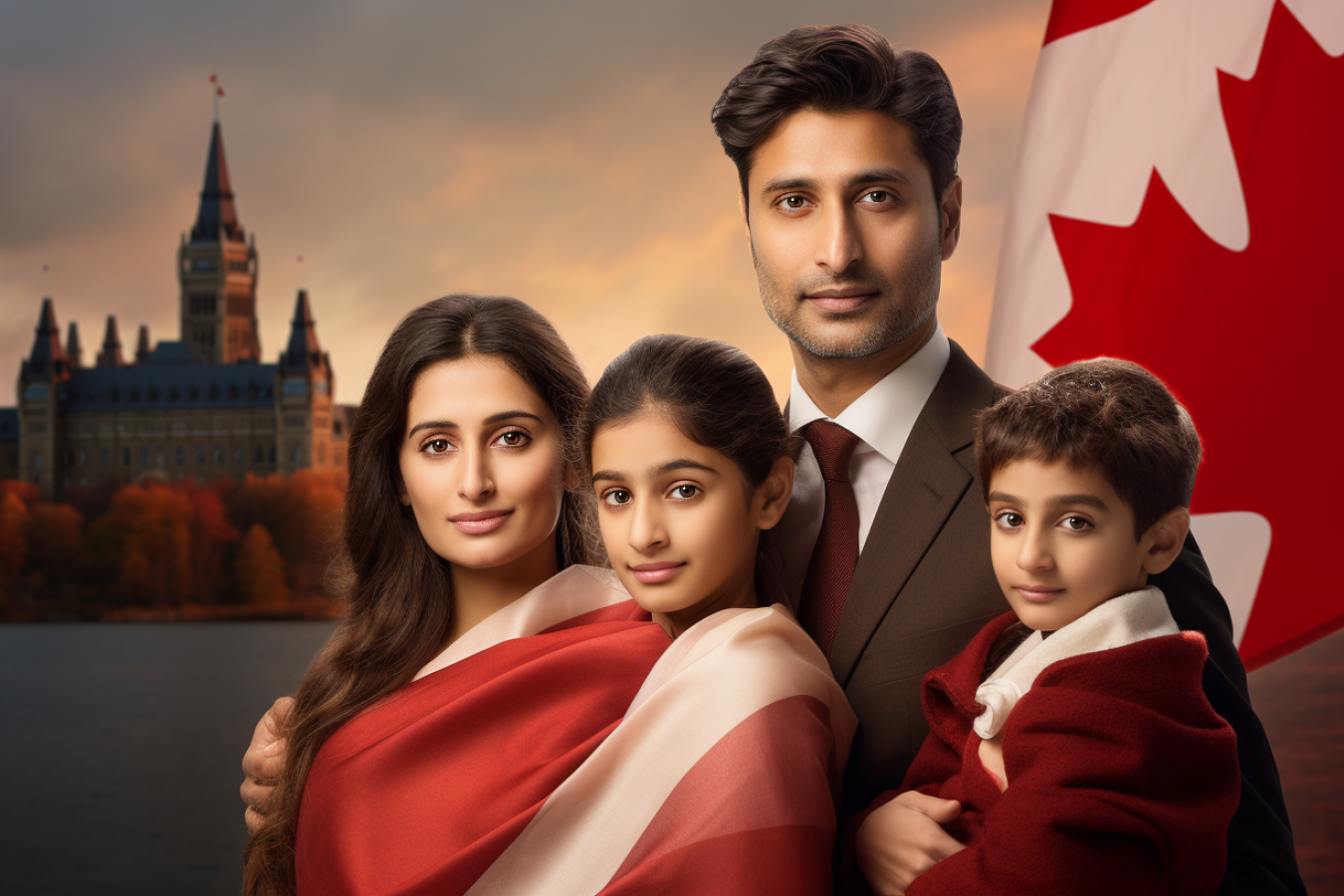 Indian Family in Canada AI Generated