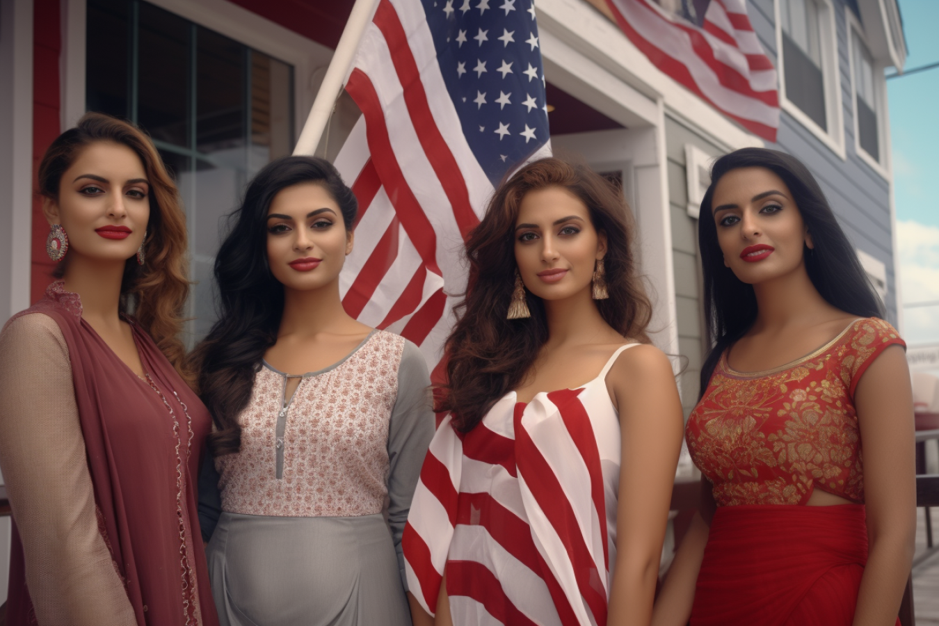 Group of Women outside Boutique in Florida AI Generated